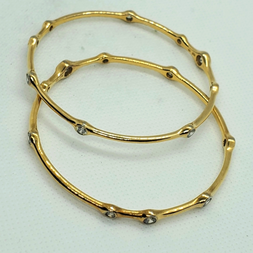 Bracelets- set of 2 - sterling silver gold plated bangles/bracelets